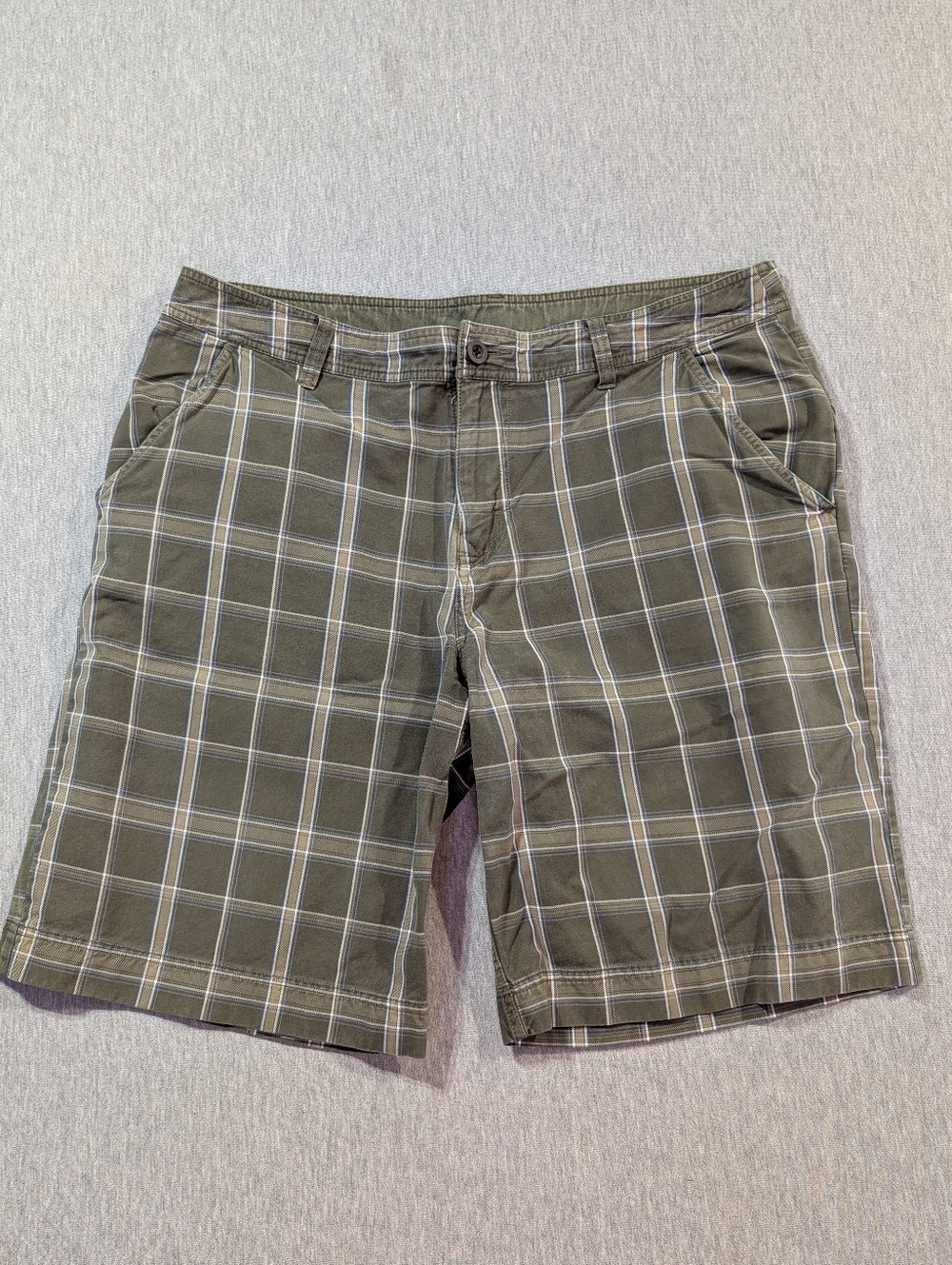 The North Face Plaid Regular Shorts Men's 38 Green Blue